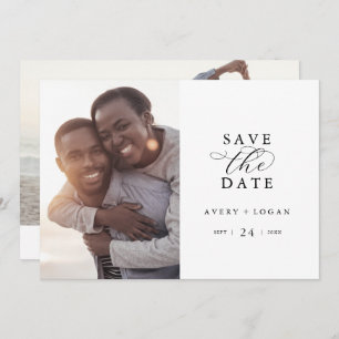 Save The Date Élégant Script Photo Enregistrer La Date