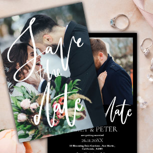 Save The Date Élégant script photo mariage Enregistrer la date I