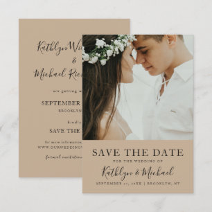 Save The Date Élégant script photo moderne minimaliste Mariage