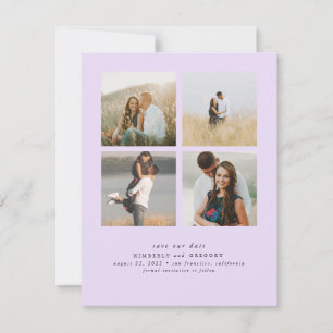 Save The Date Élégant Simple et mignon Quatre photos Enregistrer