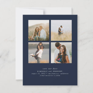 Save The Date Élégant Simple et mignon Quatre photos Enregistrer