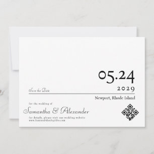 Save The Date Élégant Simple Formel Mariage Non-Photo