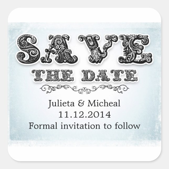 save the date elegant stickers (Front)
