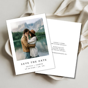 Save The Date Élégant temps sans Mariage minime photo Lakeside