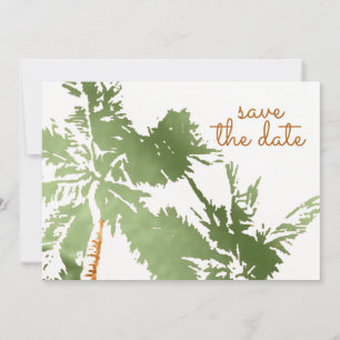 Save The Date Elégant Tropical Copper Palm Trees Plage Mariage