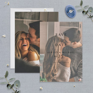 Save The Date Elégant Vellum Overlay Aquarelle 2 Mariage photo