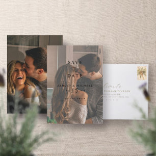 Save The Date Elégant Vellum Overlay Aquarelle 2 Mariage photo