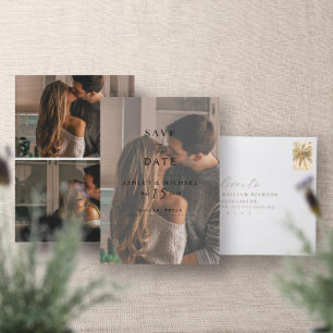 Save The Date Elégant Vellum Overlay Aquarelle 3 Mariage photo