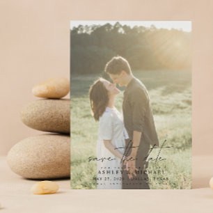 Save The Date Elégant Vellum Overlay moderne 2 Mariage photo