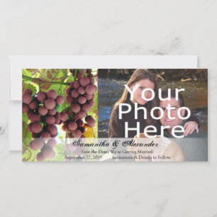 Save The Date Élégant Vignoble Mariage de raisins pourpre/vert