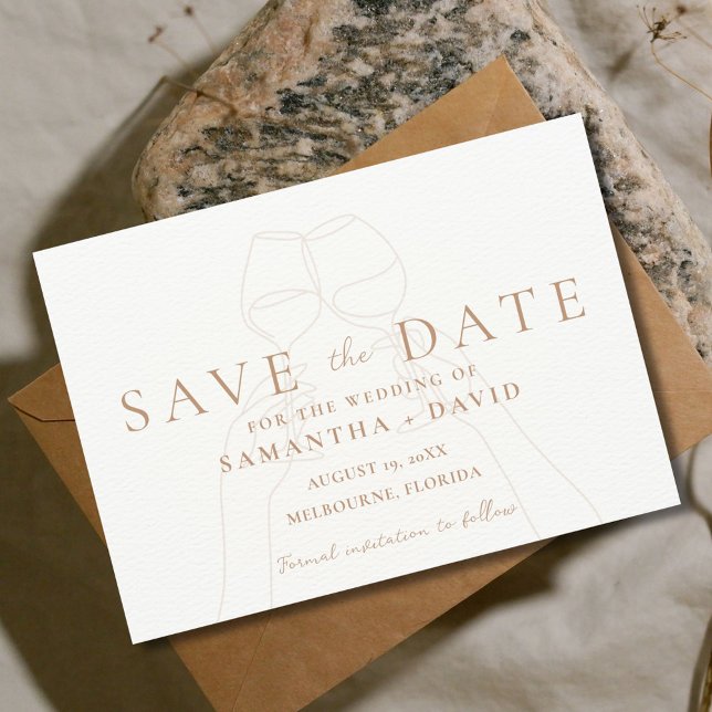Save The Date Élégant vignoble viticole extérieur Mariage Photo (Elegant Wine Vineyard Outdoor Wedding Photo Save The Date)