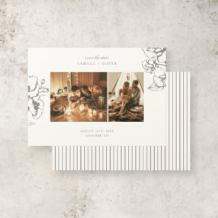 Save The Date Élégant Vintage Jardin Floral Mariage photo