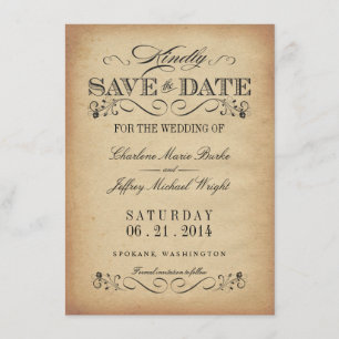 Save the Date - Elegant Vintage Parchment