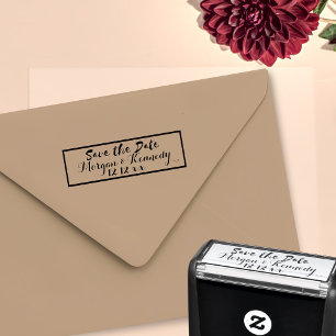Save The Date Elegant Wedding Self Inking Stamp