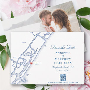 Save The Date Elegant Wrightsville Beach Code QR Mariage