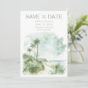 Save The Date Elégante aquarelle Beach Mariage