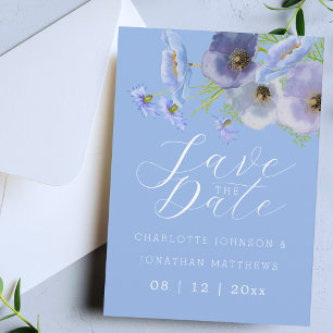 Save The Date Élégante aquarelle de fleurs sauvages mariage flor