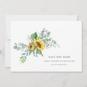 Save The Date Elégante aquarelle tournesol Enregistrer la date