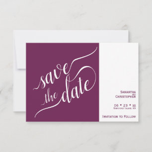 Save The Date Élégante calligraphie minimaliste Mariage magenta