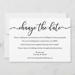 Save The Date Élégante Calligraphie Modifier La Date Nouvelle Ca
