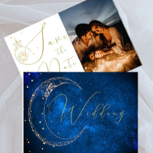 Save The Date Elégante Etoiles célestes Photo Mariage du soir