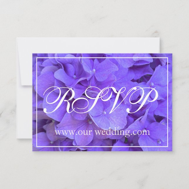 Save The Date Elégante hydrangée fleurie violette RSVP (Devant)