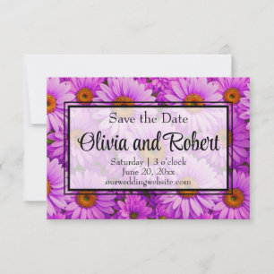 Save The Date Élégante marguerite florale magenta rose foncé