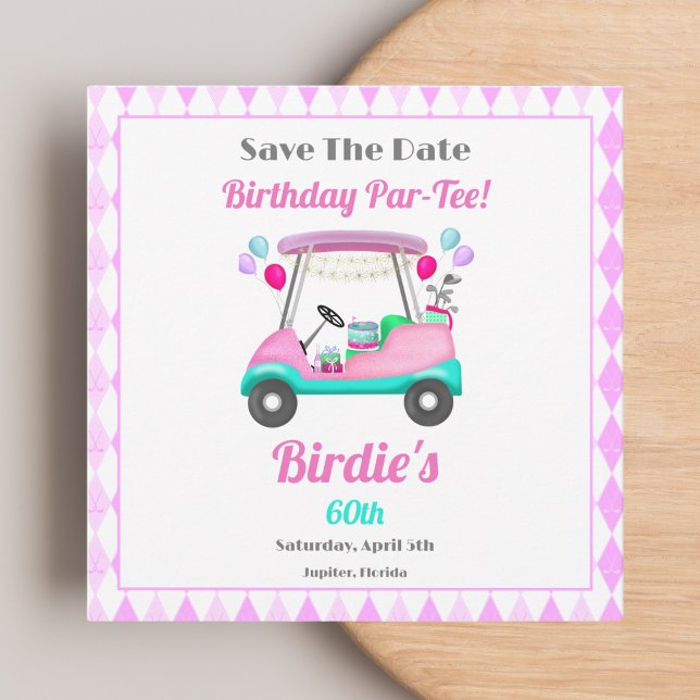 Save The Date Élégante partie de golf féminin Panier Anniversair (Créateur téléchargé)