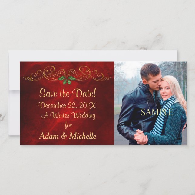 Save The Date Élégante photo de mariage d'hiver Enregistrer la d (Devant)