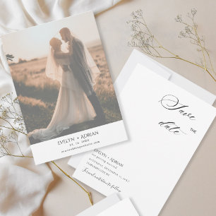 Save The Date Élégante Photo de mariage minimaliste Enregistrez
