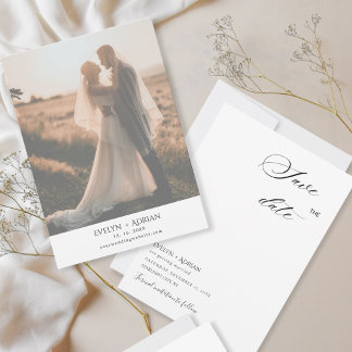 Save The Date Élégante Photo de mariage minimaliste Enregistrez