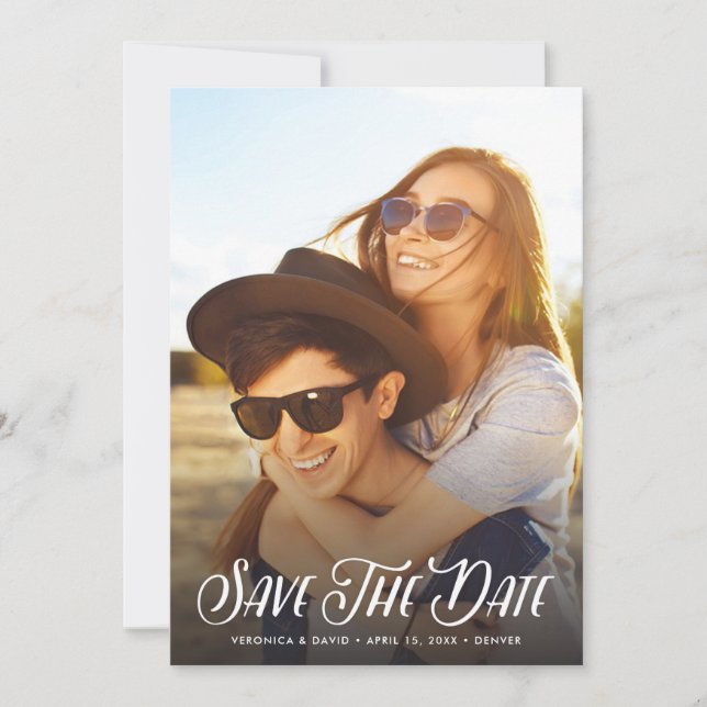 Save The Date Élégante Photo manuscrite Enregistrer La Date (Devant)