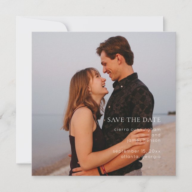 Save The Date Élégante photo simple (Devant)