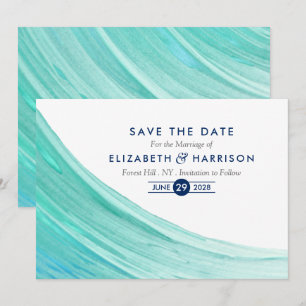 Save The Date Elégante Plage Turquoise Tides Économisez La Date