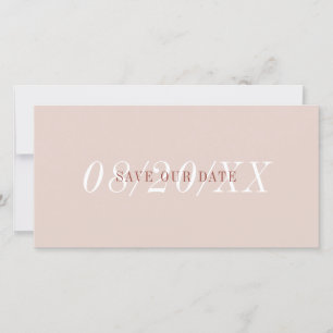 Save The Date Elégante Police Minimaliste Pink Terracotta Simple