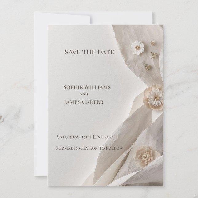 Save The Date Élégante typographie minimale Enregistrer la date (Devant)