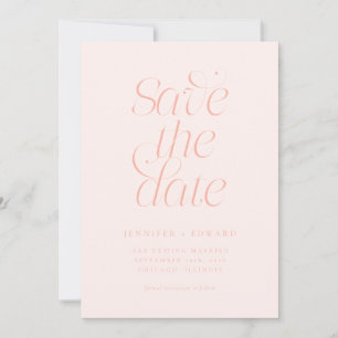 Save The Date Élégante Typographie Moderne Mariage Abricot