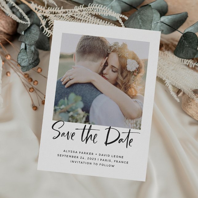 Save The Date Élégante typographie | Photo (Créateur téléchargé)
