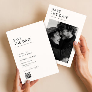 Save The Date Élégante typographie Photo Enregistrer la date Inv