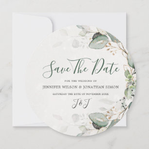 Save The Date Élégante verdure Rustique Eucalyptus Floral