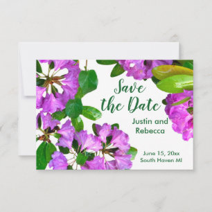 Save The Date Elégants fleurs roses azalées roses