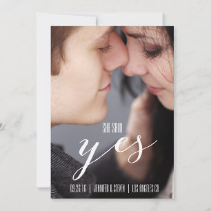 SAVE THE DATE ELLE A DIT OUI   PHOTO MODERNE ENREGISTRER LA DATE