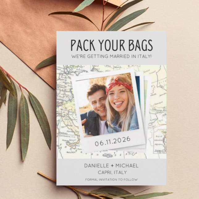 Save The Date Emballez vos sacs Italie Destination Mariage (Créateur téléchargé)