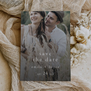 Save The Date EMELIA Boho Photo Overlay Moderne Mariage unique