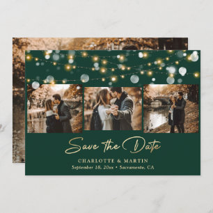 Save The Date Emerald Green Gold Mariage 4 Photo Enregistrer la 