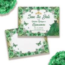 Emerald Green Gold Parties scintillant Floral Quin