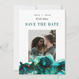 Save The Date Emerald Green Jewel Tone Wedding Enregistrer la da