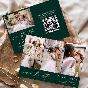 Save The Date Emerald Green QR Code Enregistrer la date 4 Photo