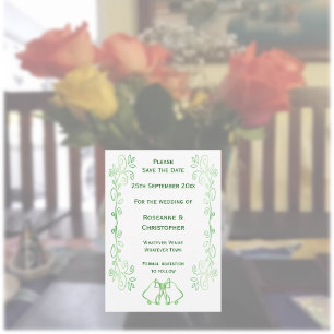 Save The Date Emerald Green Wedding Enregistrer La Date Bells