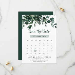Save The Date Emerald Greenery Eucalyptus Mariage botanique